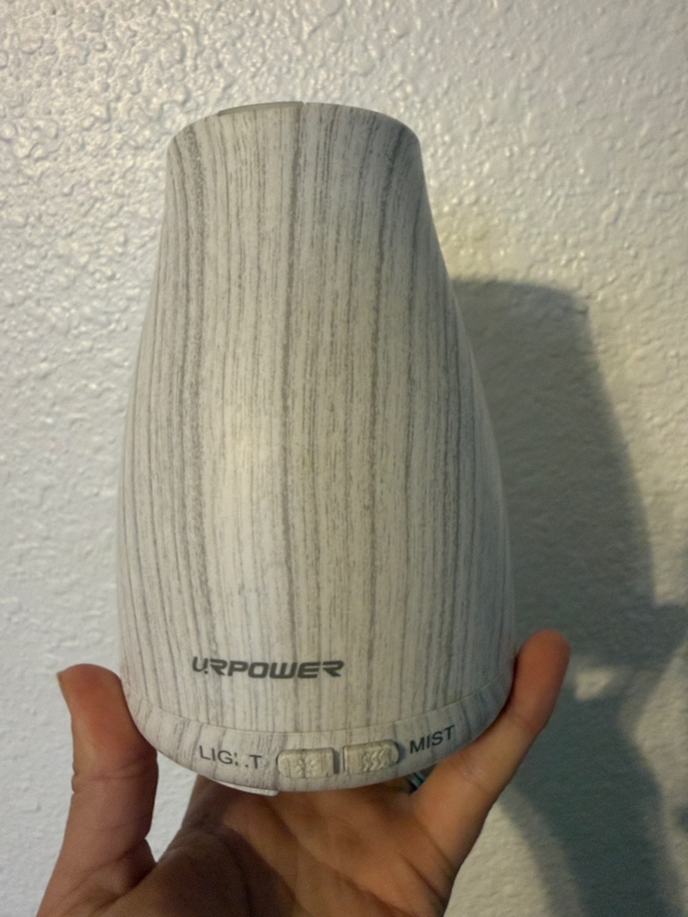 URPOWER Wood Grain Essential Oil Diffuser - Light Gray